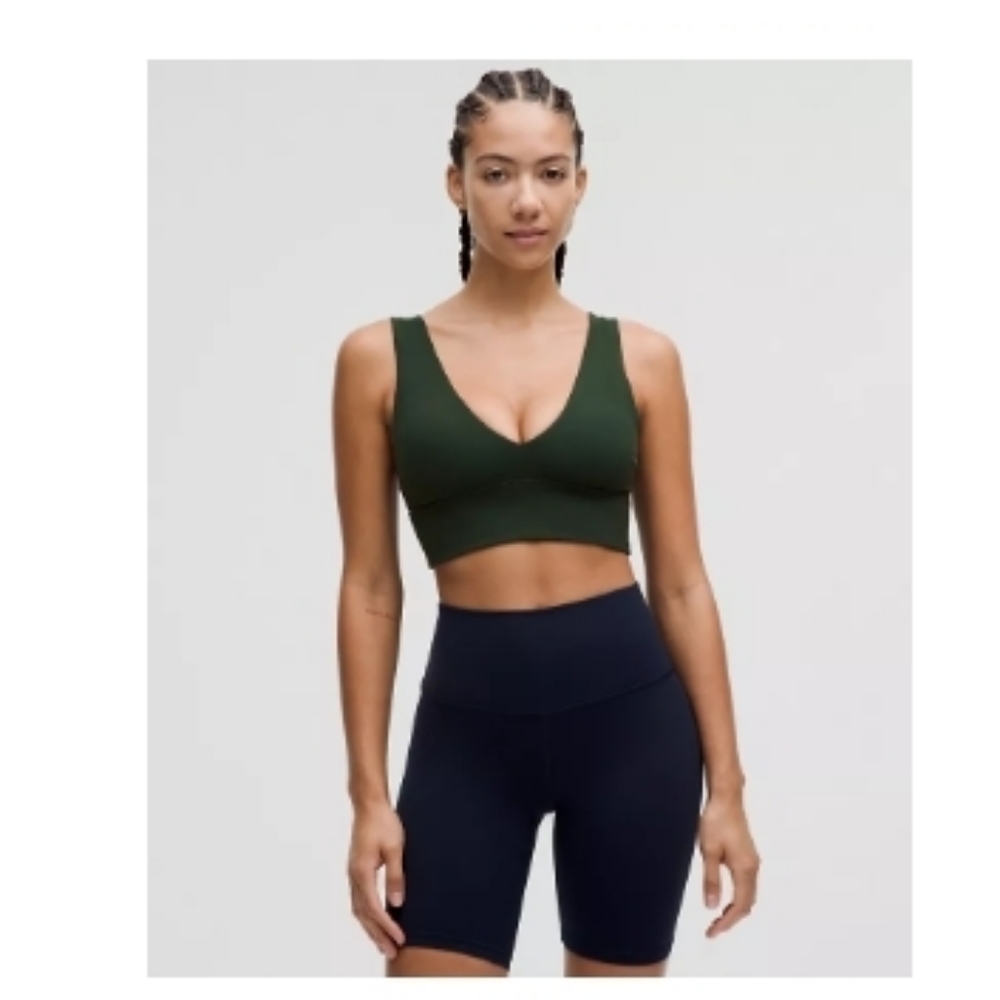 Lululemon Align V-neck Bra C/D Size 8 Rainforest Green 💚